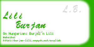 lili burjan business card